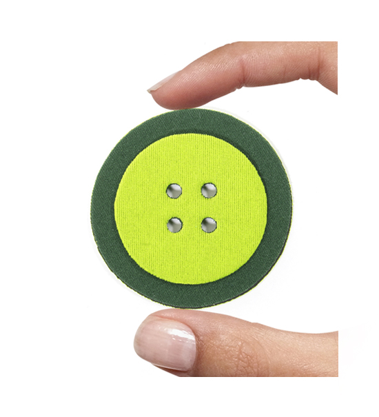 (1 pezzo) Sagoma in neoprene "Bottone" - Verde e verdone